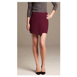 Banana Republic Faux Wrap Burgundy Skirt